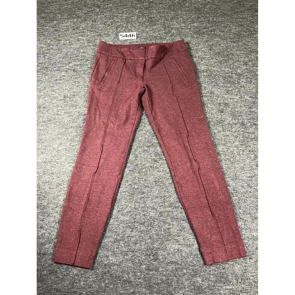 Ann Taylor LOFT Dress Pants Womens 8 Burgundy Flat Front Skinny‎ Leg Formal